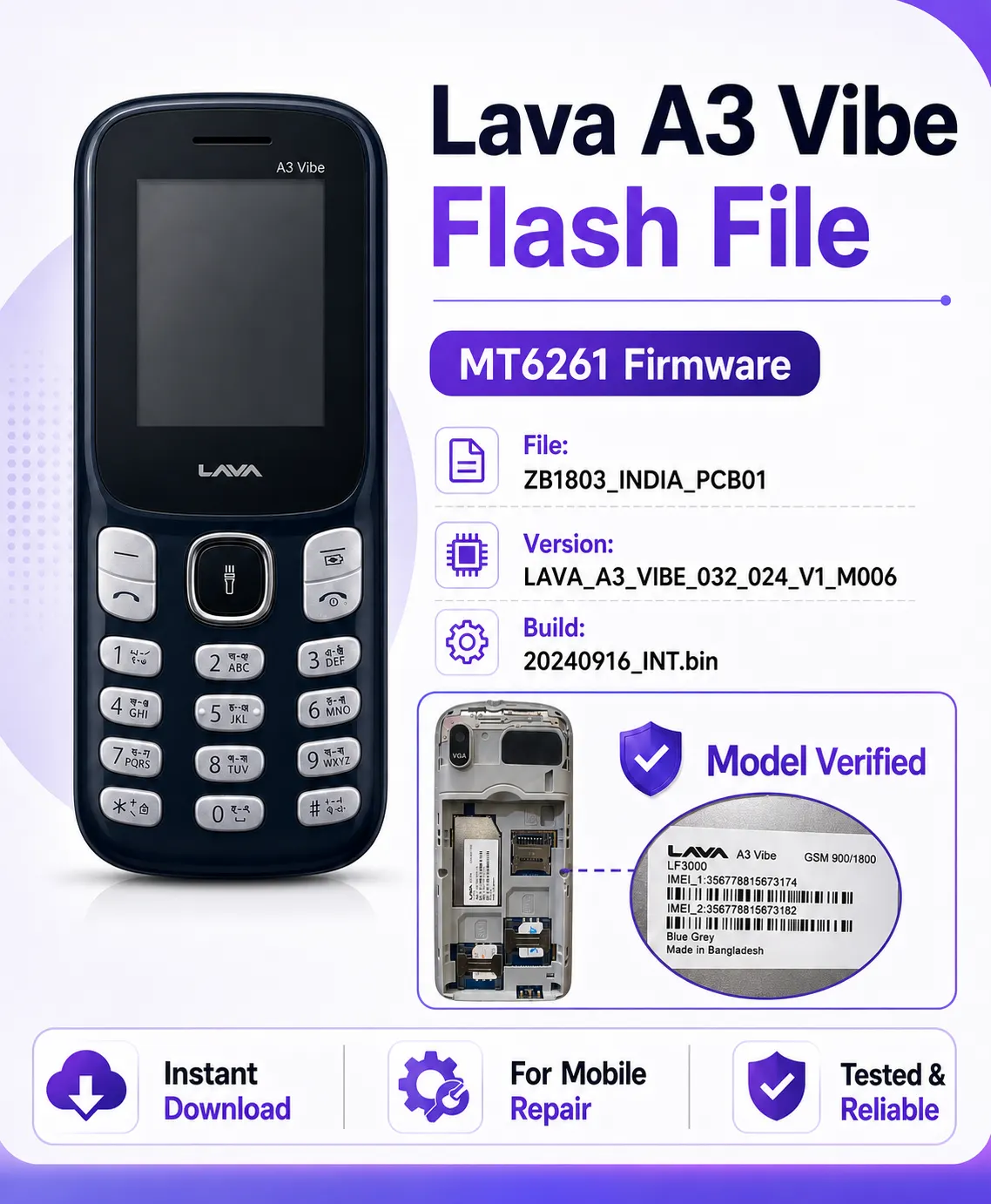 Lava A3 Vibe MT6261 Flash File
