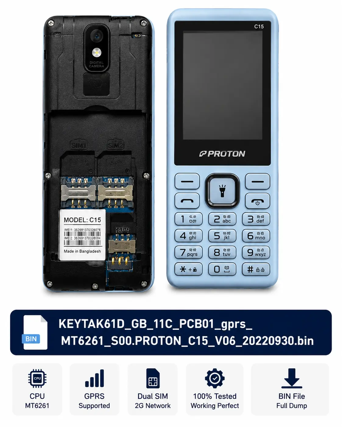 Proton C15 MT6261 flash file tested firmware download
