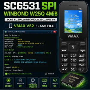 VMAX V52 SC6531 SPI Flash File Winbond W25Q32 4MiB tested firmware for feature phone software repair