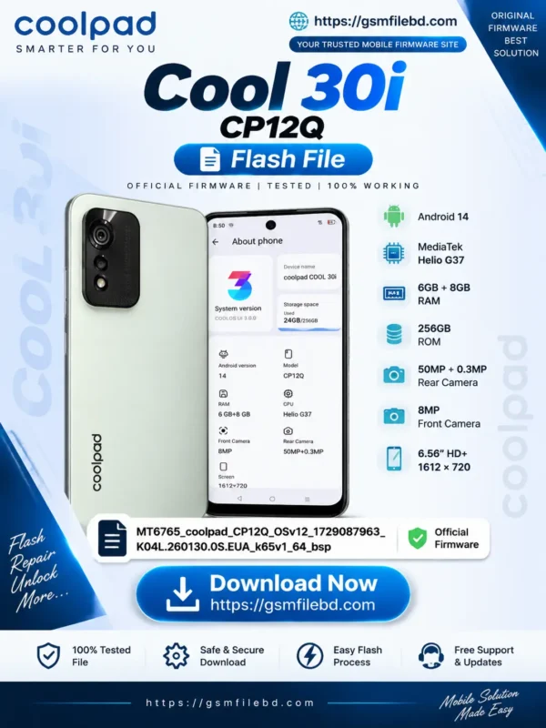 Coolpad Cool 30i CP12Q Flash File Firmware (Stock ROM) Download